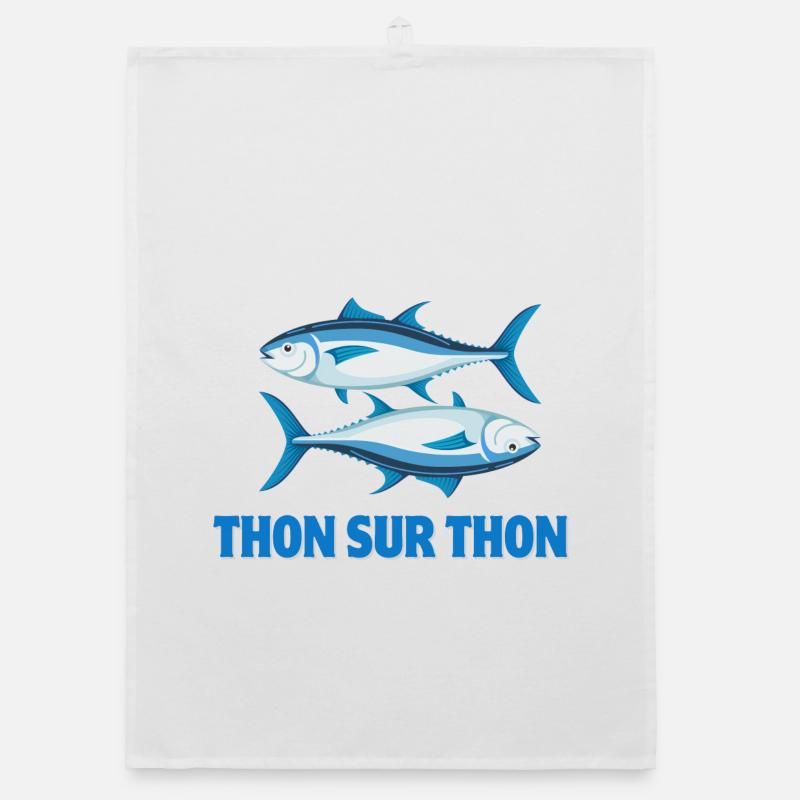 pêche, pêcheur, fan de pêche - Torchon bio - blanc