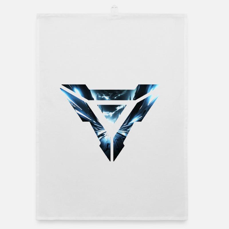 Futuristic Cyber Realm Triangular Design Organic dish towel