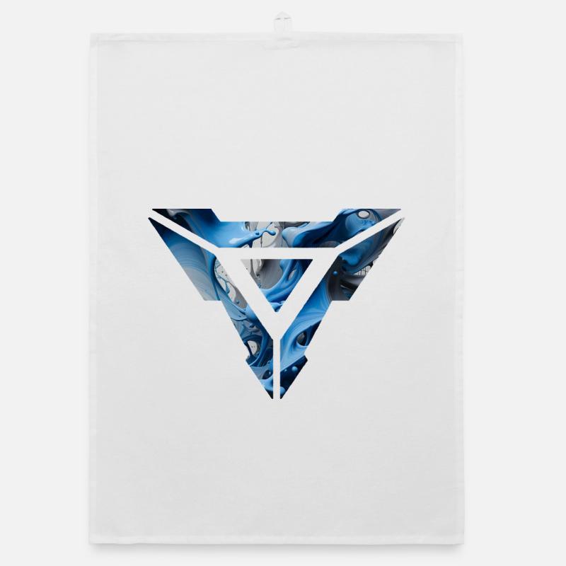 Abstract Blue Fluid Triangular Design Organic dish towel