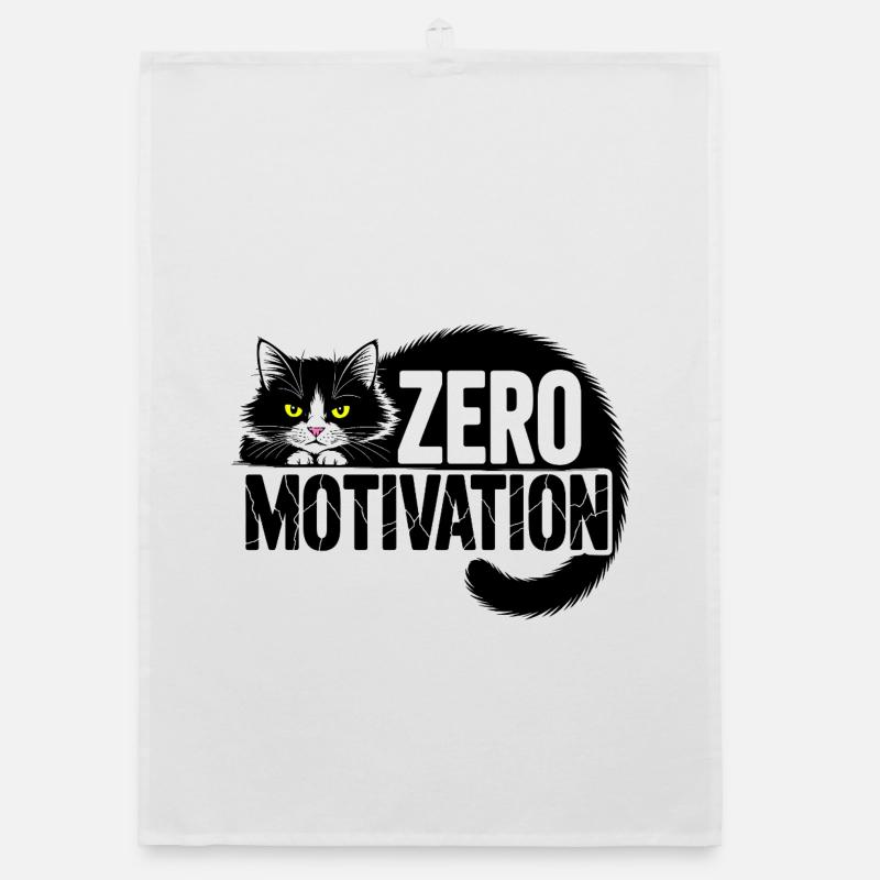 Null Motivation Katze Organic Geschirrtuch