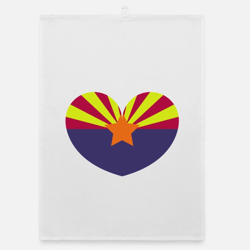 Drapeau du cœur de l’Arizona Torchon bio