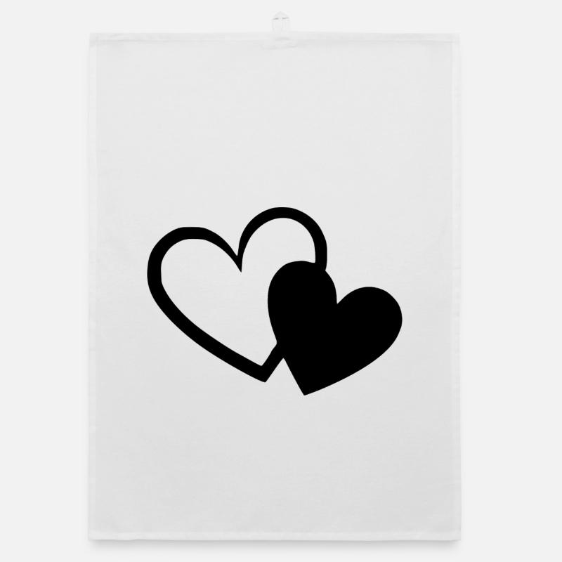Saint-Valentin Cœur noir, St.valentin Torchon bio