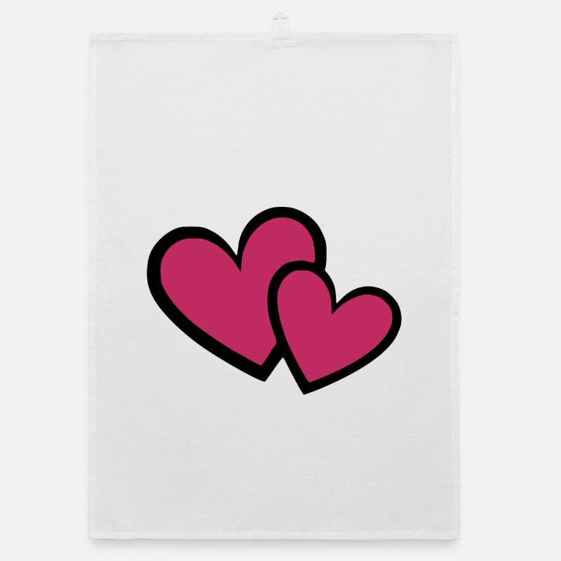 Cœur de la Saint-Valentin cadeau de la Saint-Valentin Torchon bio