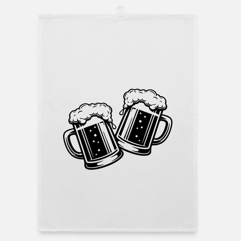 Bierglas Bier Anstossen Organic Geschirrtuch
