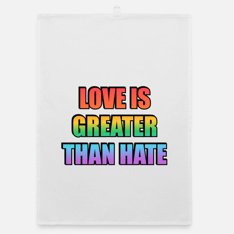 Love Is Greater Than Hate Rainbow Organic dish towel