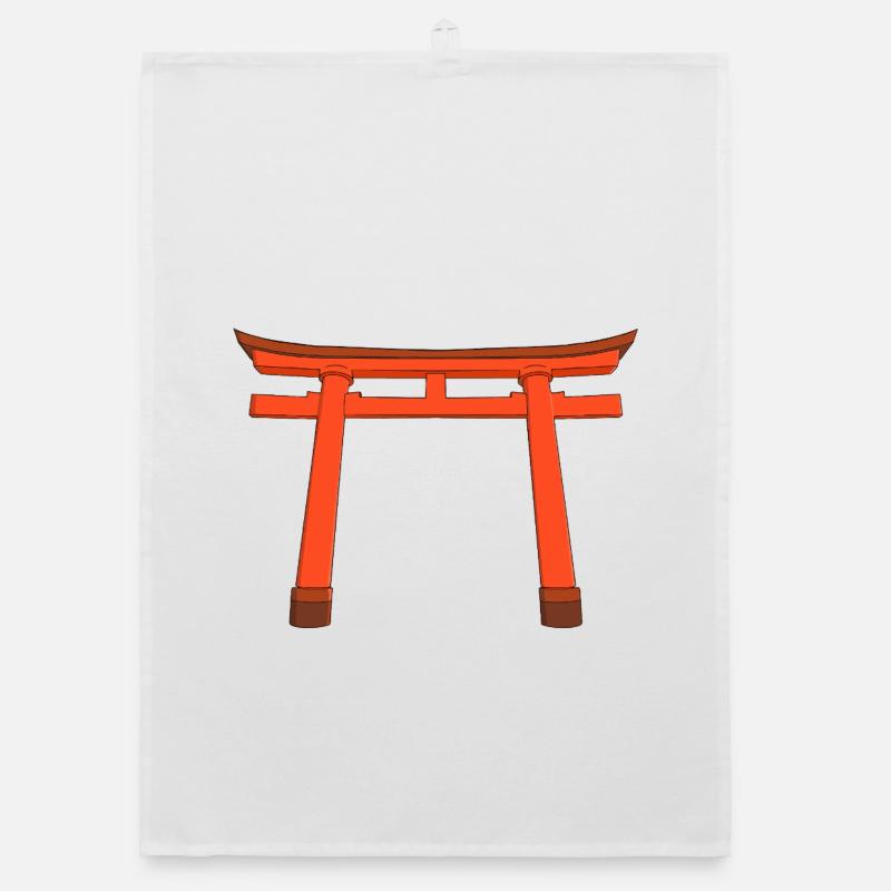 Vivid Torii Gate Organic dish towel