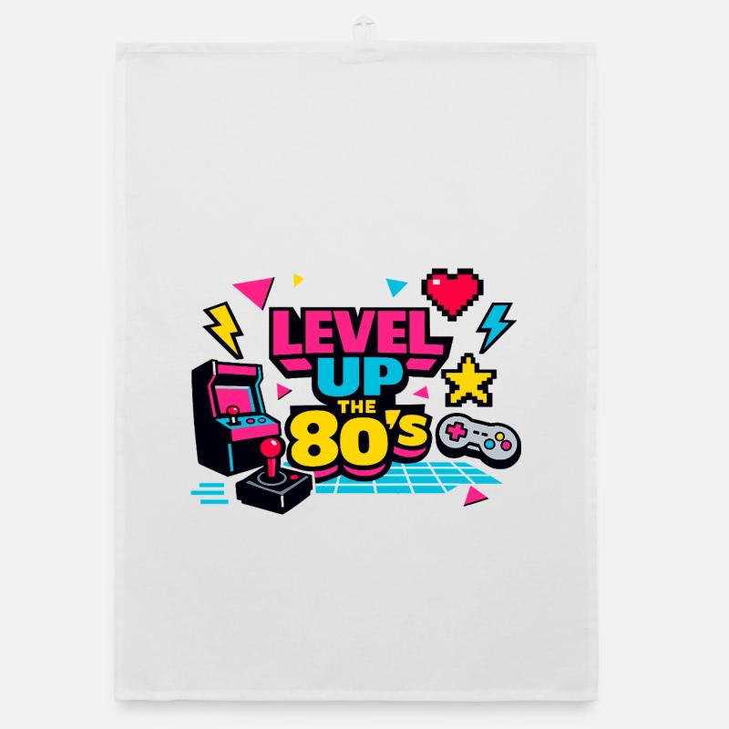 Level Up The 80s Retro Arcade Organic dish towel