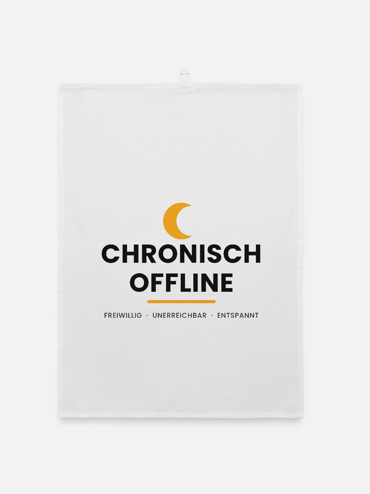 Chronisch Offline - Organic Geschirrtuch - Weiß - Vorne