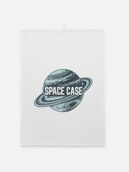 Space Case Planetenkreis Retro-Logo - Organic Geschirrtuch - Weiß - Vorne