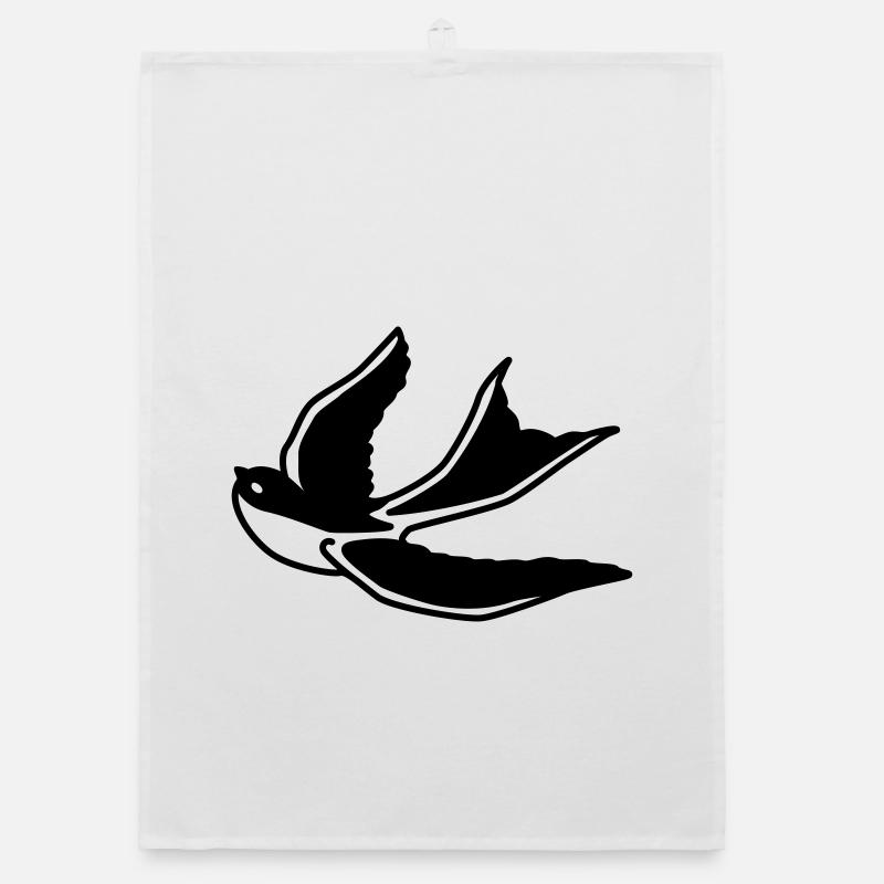 Swallow – Elegant bird in flight as a silhouette Organic dish towel