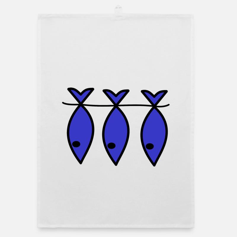 SARDINE. FISH. APRIL FOOL. EASTER. SEA Organic dish towel