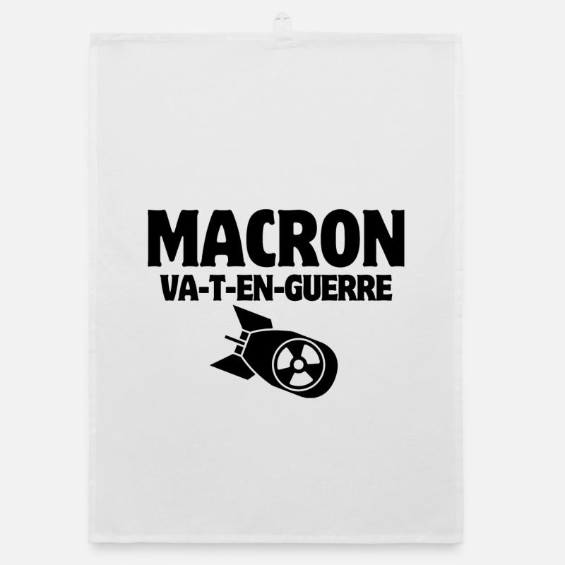 anti-war, Macron, stop war Organic dish towel