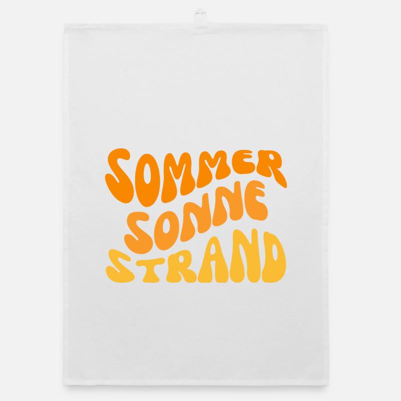 Summer Sun Beach Wavy Organic dish towel