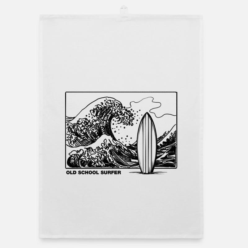 Old School Surfer Organic Geschirrtuch