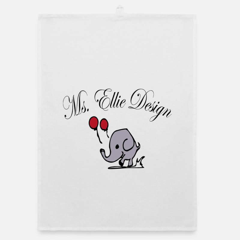 Dame éléphant avec ballons Torchon bio