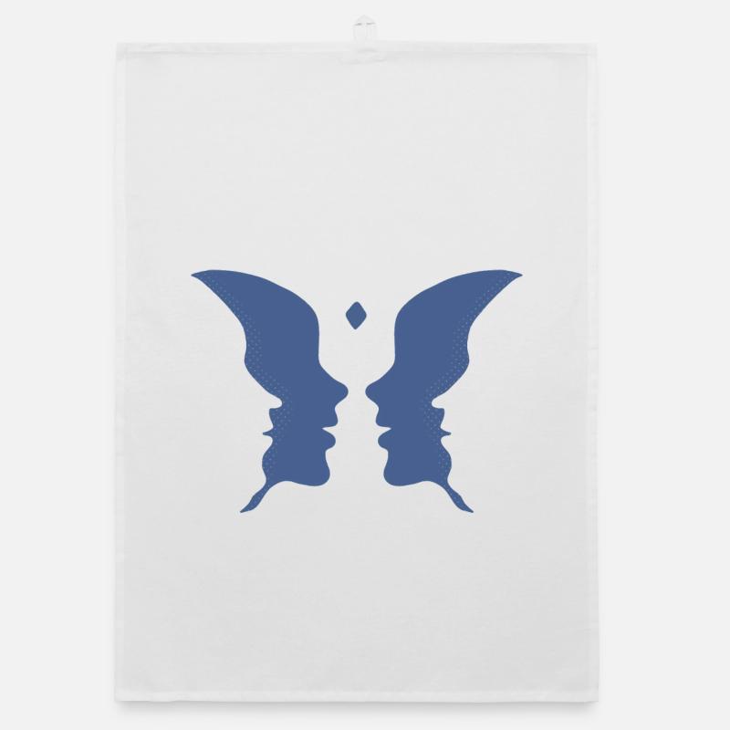 Küssende Gesichter oder ein Schmetterling Organic Geschirrtuch