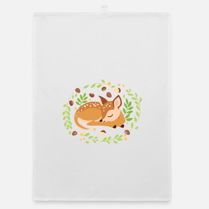 Schlafendes Rehkitz Organic Geschirrtuch