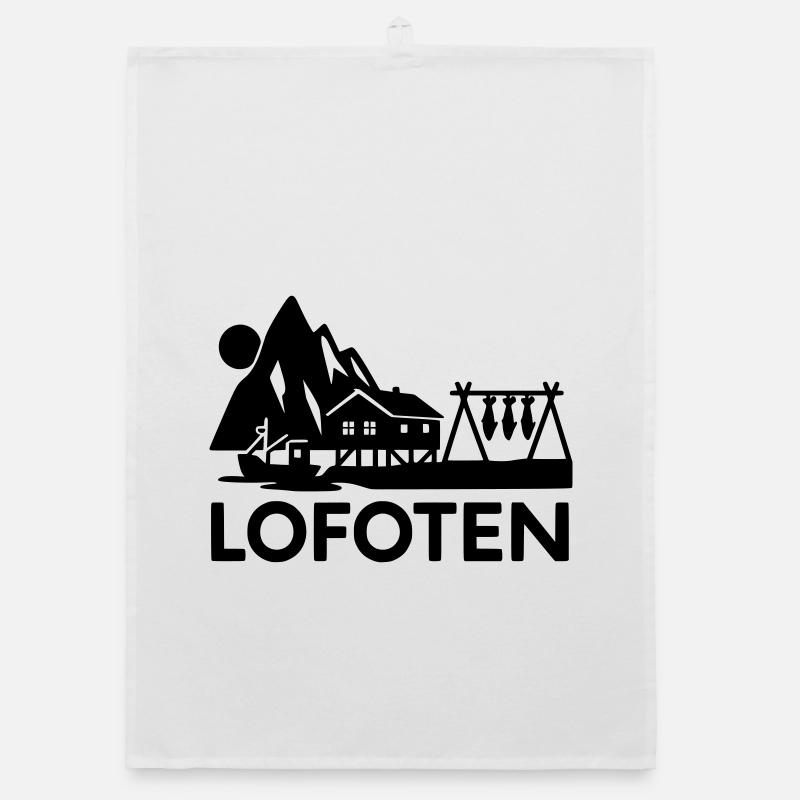lofoten silhouette - Organic Geschirrtuch - Weiß