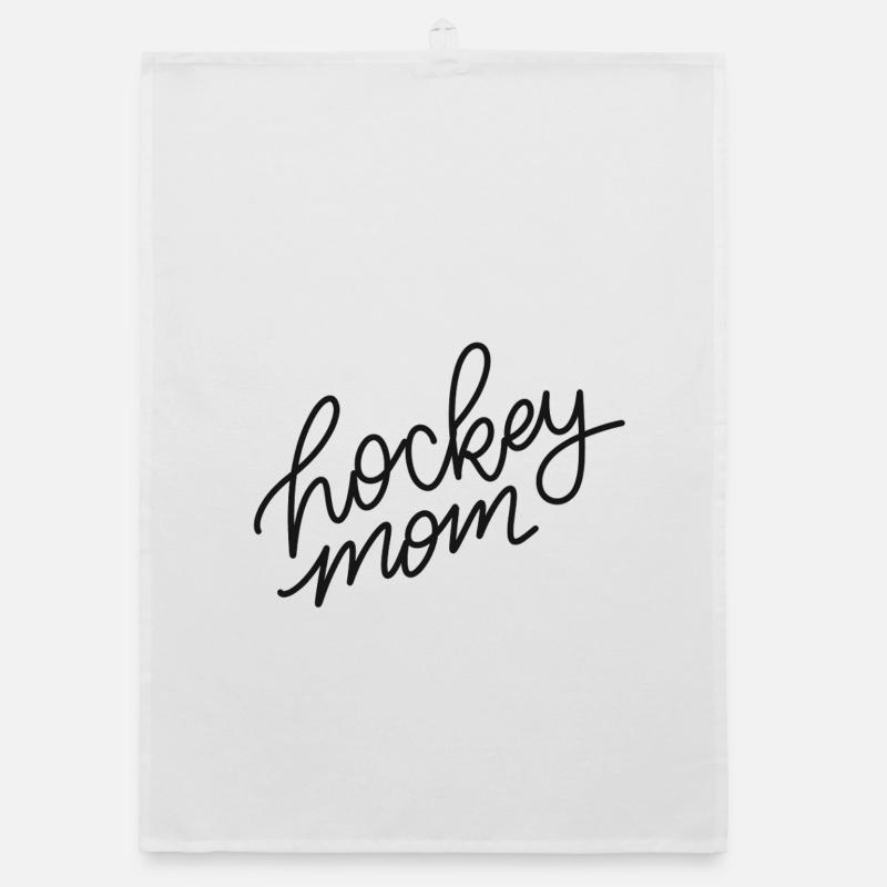 Hockey Mom Script Logo Organic dish towel