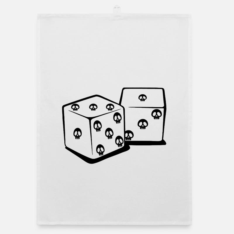 Playing with dice (black) Organic dish towel