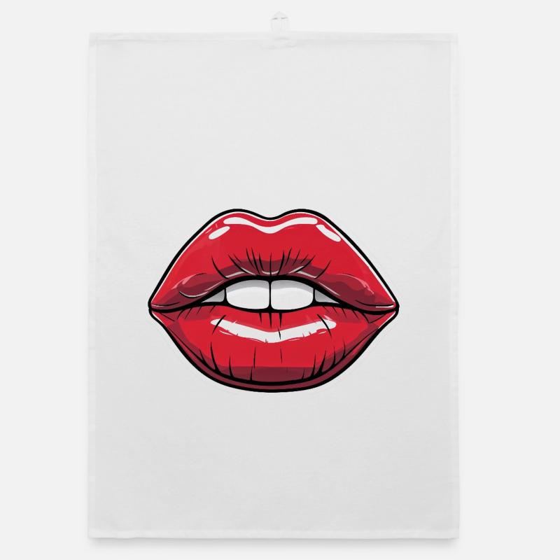 Lèvres embrassables Style bande dessinée rouge à lèvres Torchon bio