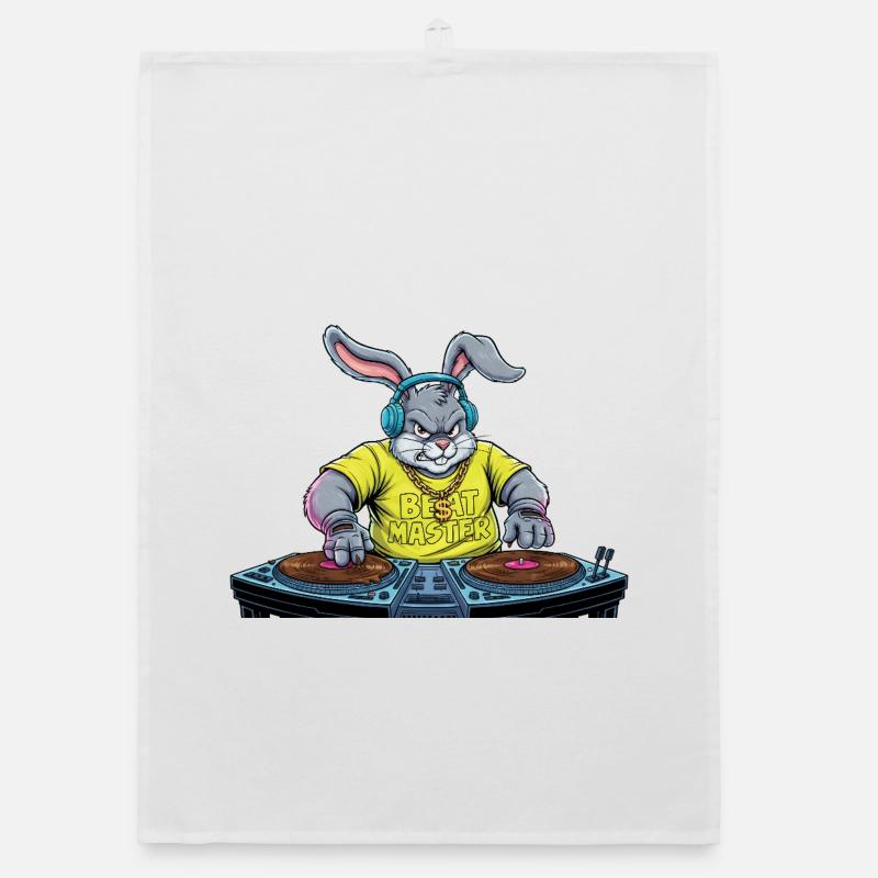 Heavy Metal Easter Bunny Rocker Easter Hardcore Bunny Organic dish towel