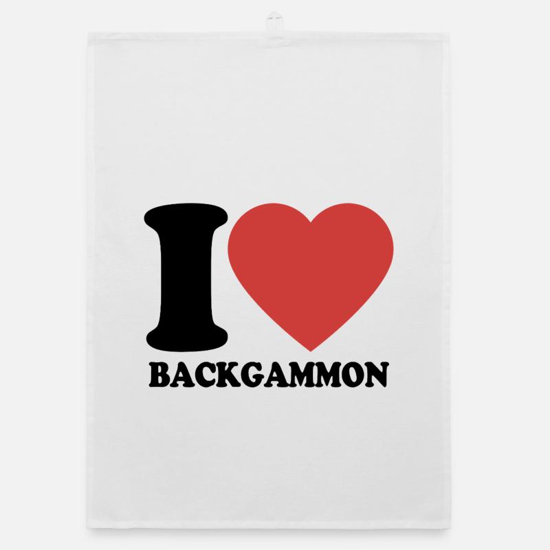I love Backgammon | Board Game | Gift Organic dish towel