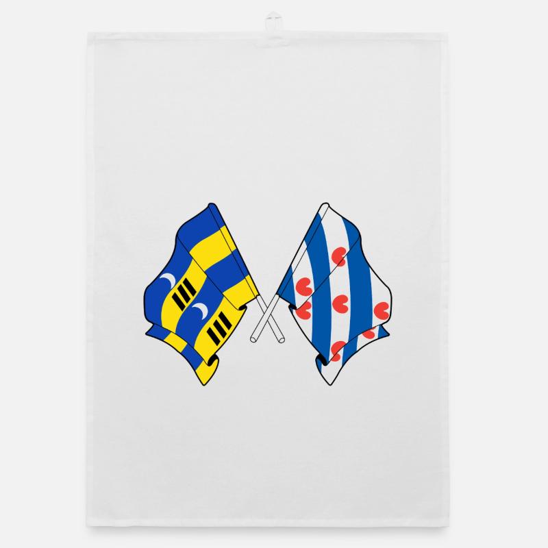 Drapeaux croisés d’Ameland et de Frise Torchon bio
