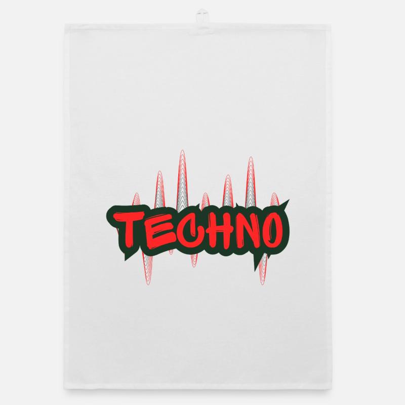 Nuit Techno Graffiti Torchon bio