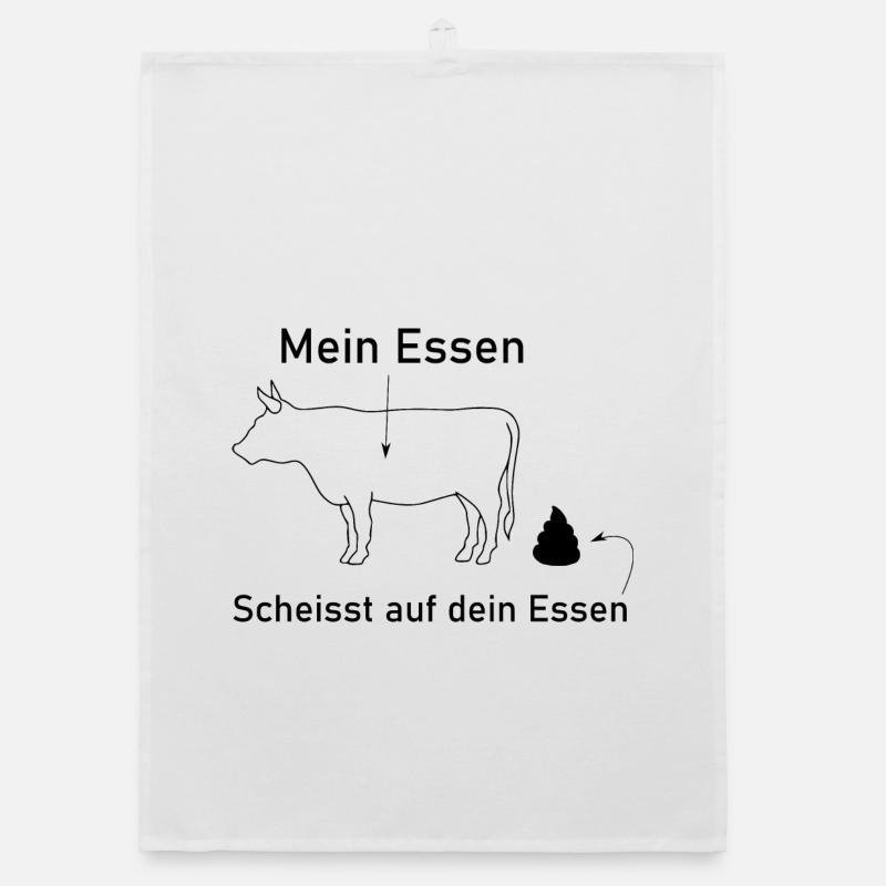 Mein Essen scheisst auf dein Essen - Organic Geschirrtuch - Weiß