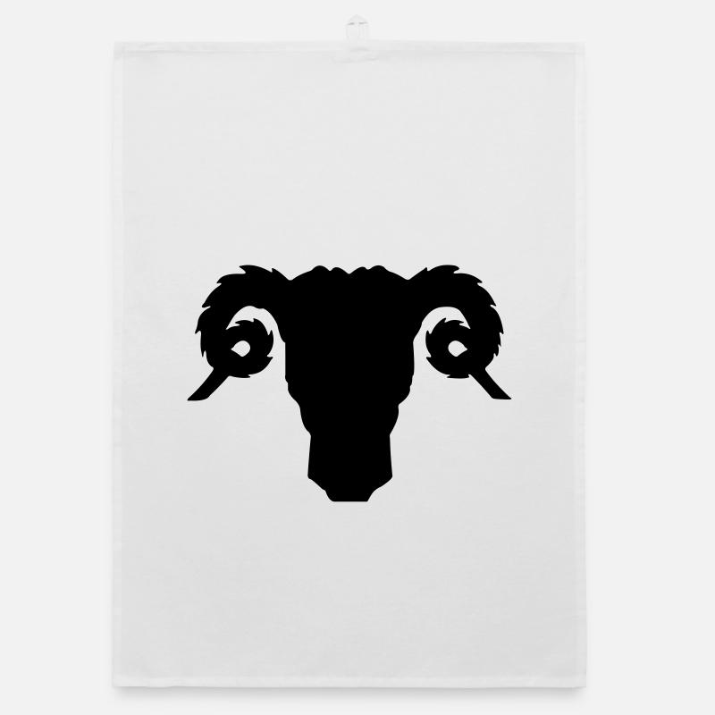 Bock- oder Rammkopfschattenbild Organic Geschirrtuch