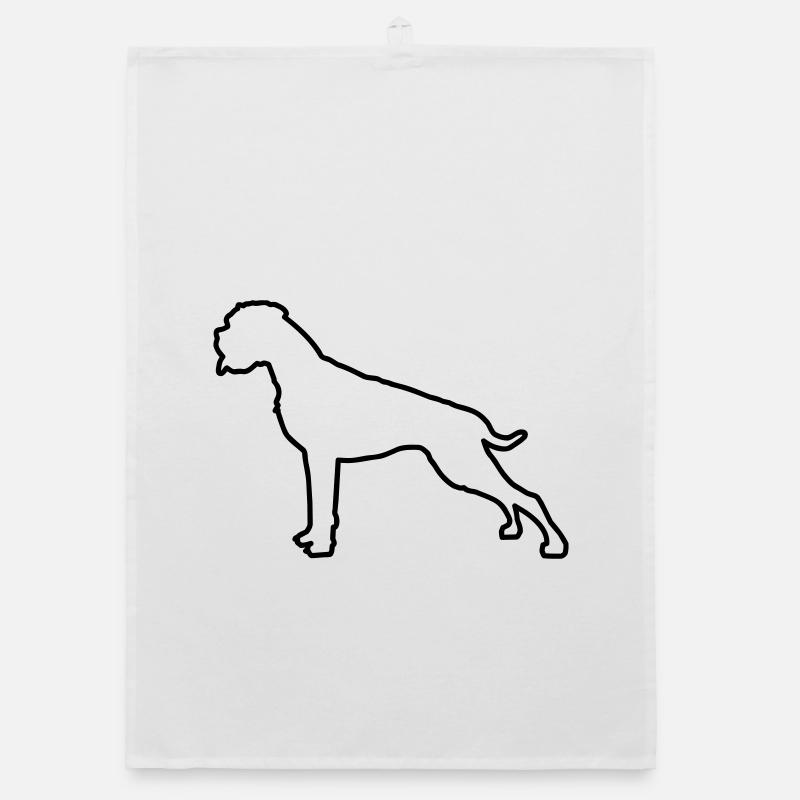 Boxer Outline Organic dish towel