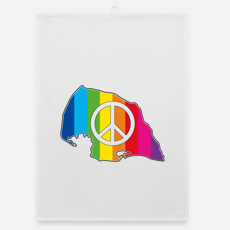 Insel Fehmarn Love Peace Rainbow Organic dish towel