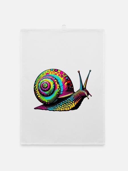 Snail - Organic dish towel - white - Front