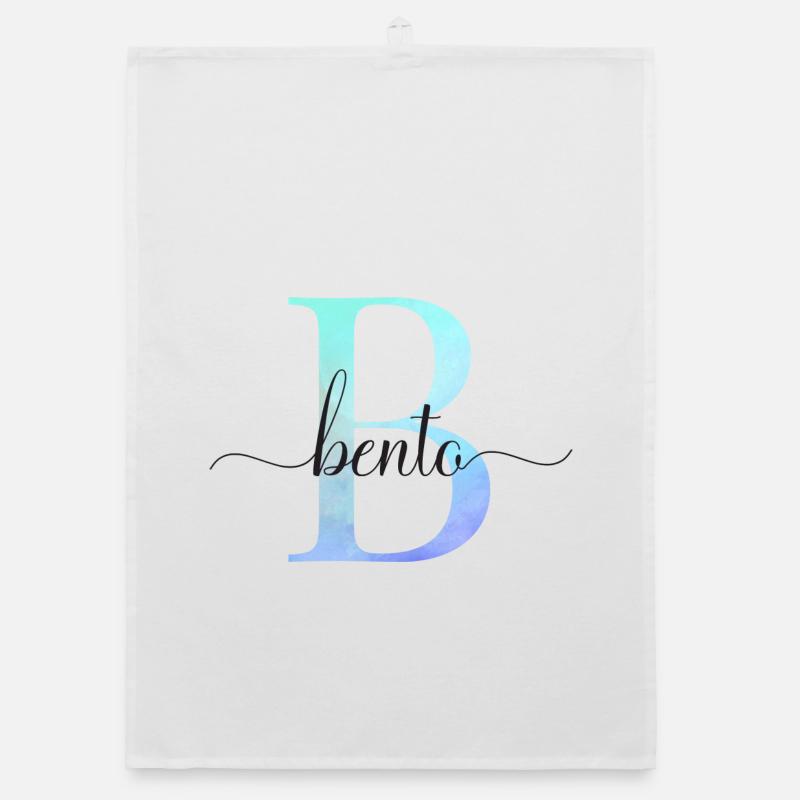 B| Monogramme | Nom | Bento | Aquarelle Torchon bio