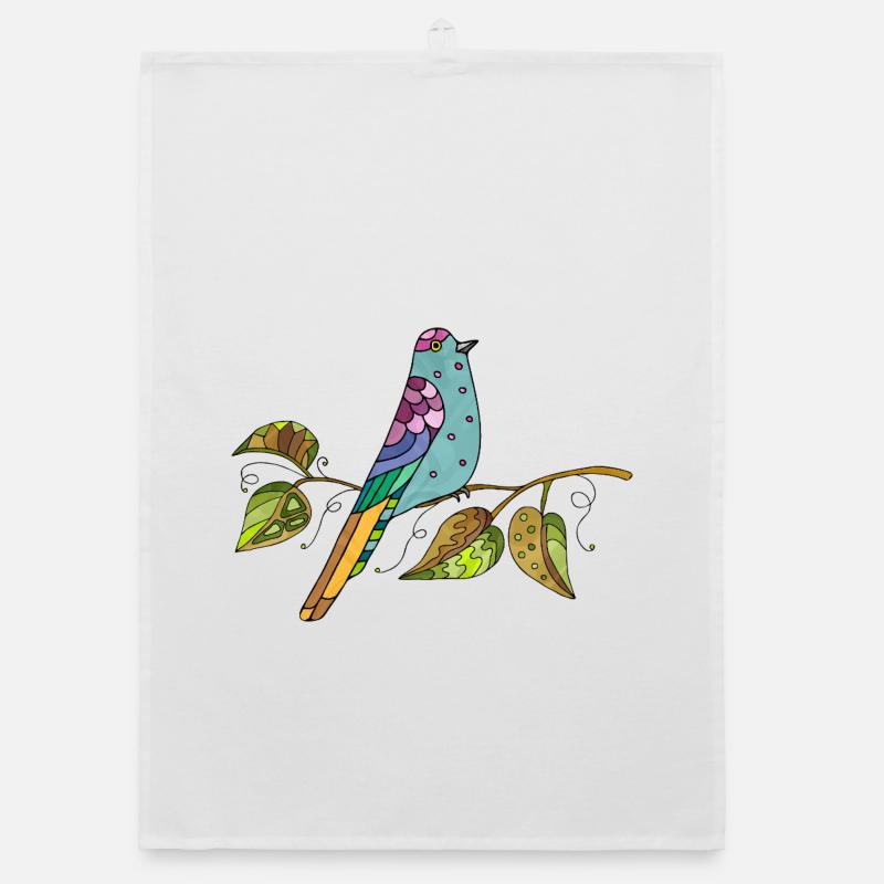 Bunter Vogel Organic Geschirrtuch