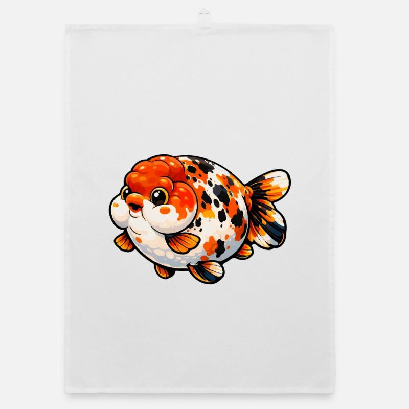 High Quality Calico Ranchu Goldfish Organic dish towel