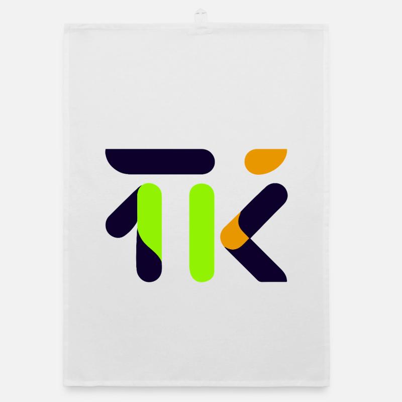 Neon Lime Abstract Glyph Organic dish towel