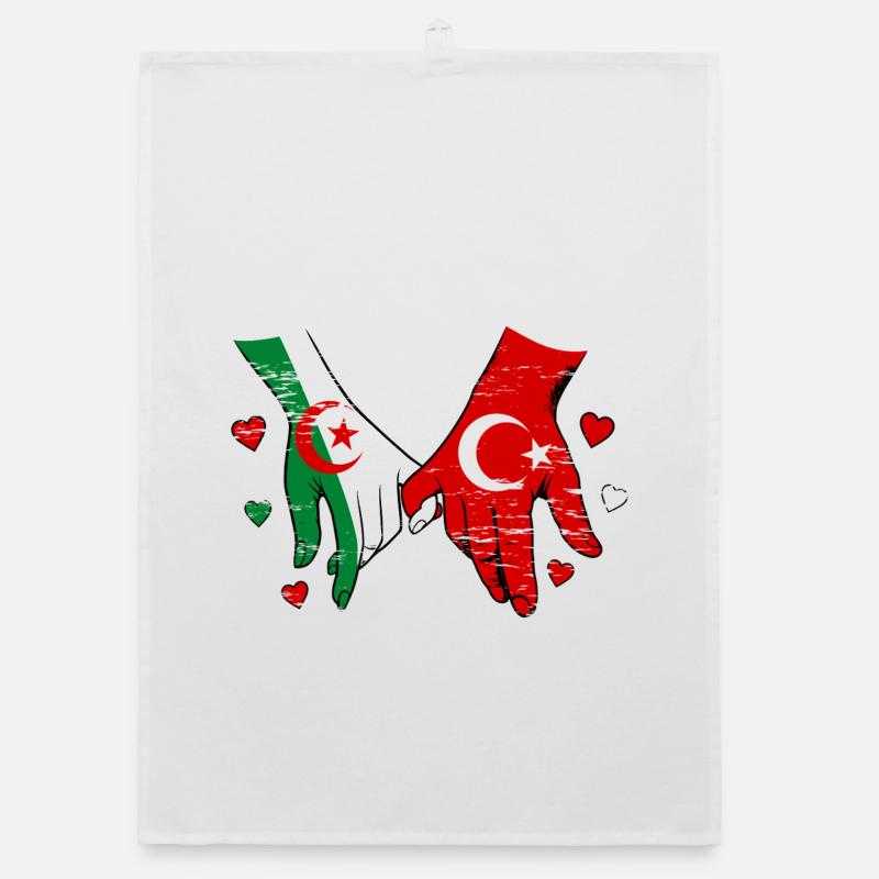 Algérie Drapeau Turc Tenue de la main utilisée Torchon bio