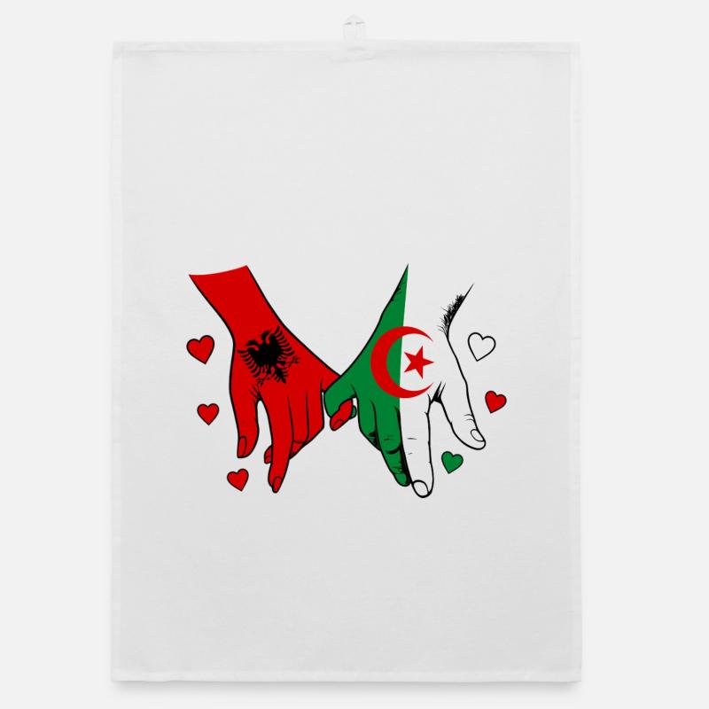 Drapeau Alberge se tenant la main Torchon bio