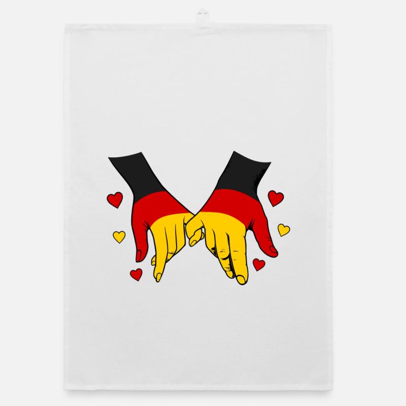 Drapeau allemand main dans la main Torchon bio