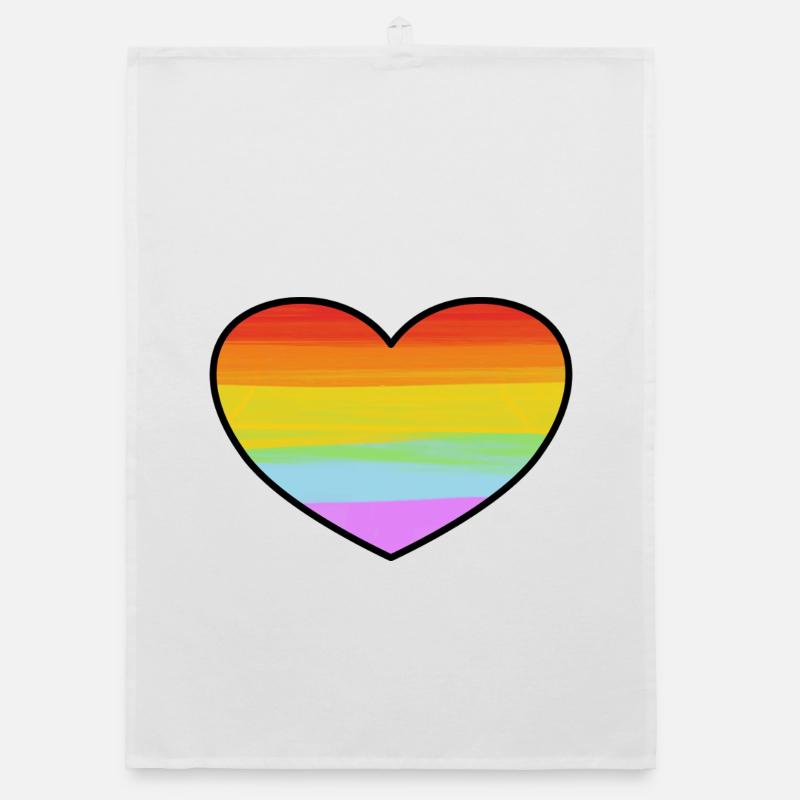 Rainbow Pride Heart Organic dish towel