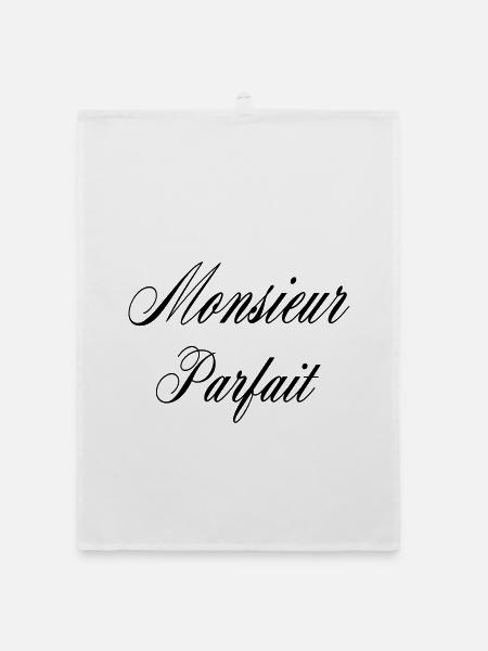 Monsieur Parfait Humour Homme - Torchon bio - blanc - Devant