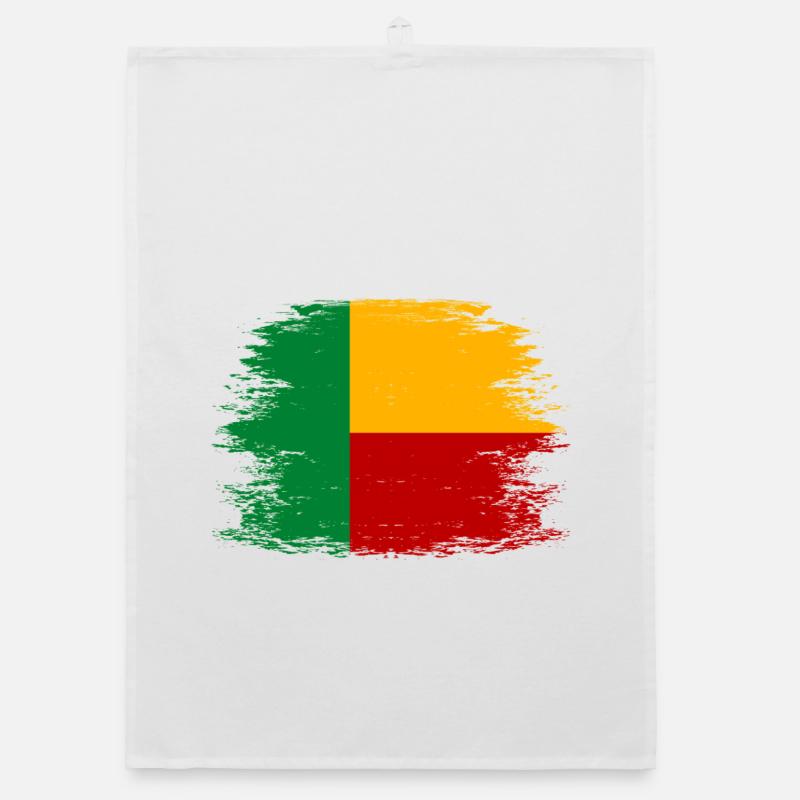 Benin_Flagge_used Organic Geschirrtuch