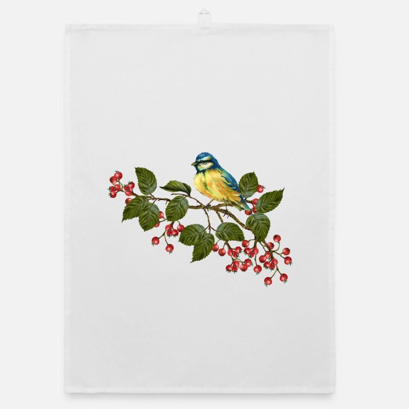 Oiseau coloré Torchon bio