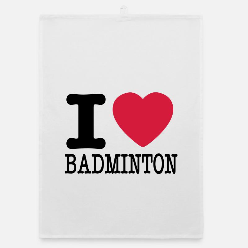 J'aime le badminton Torchon bio