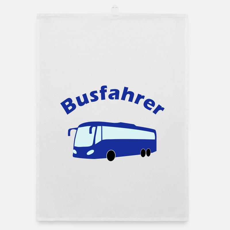 Busfahrer Design - Organic Geschirrtuch - Weiß