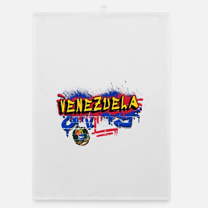 Design de drapeau graffiti du Venezuela Torchon bio