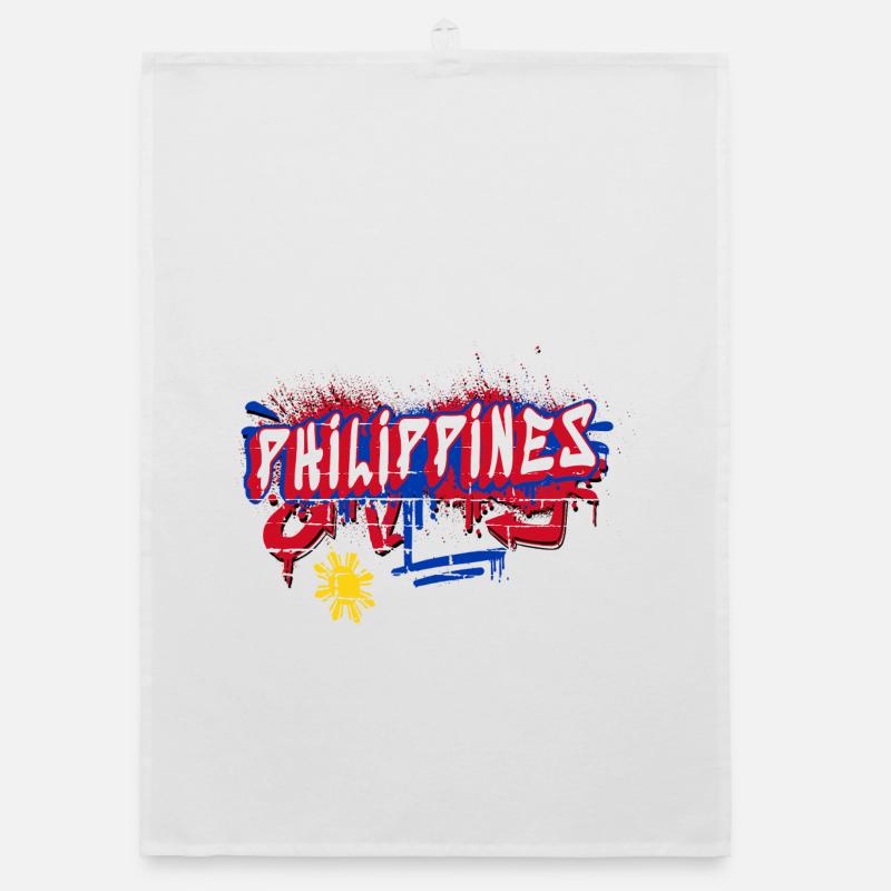Philippines graffiti flag design Organic dish towel