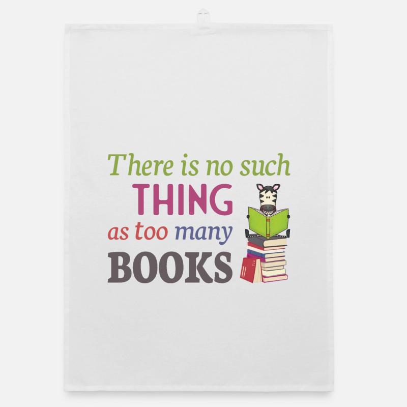 Reading Zebra, no such thing as too many books - Organic Geschirrtuch - Weiß